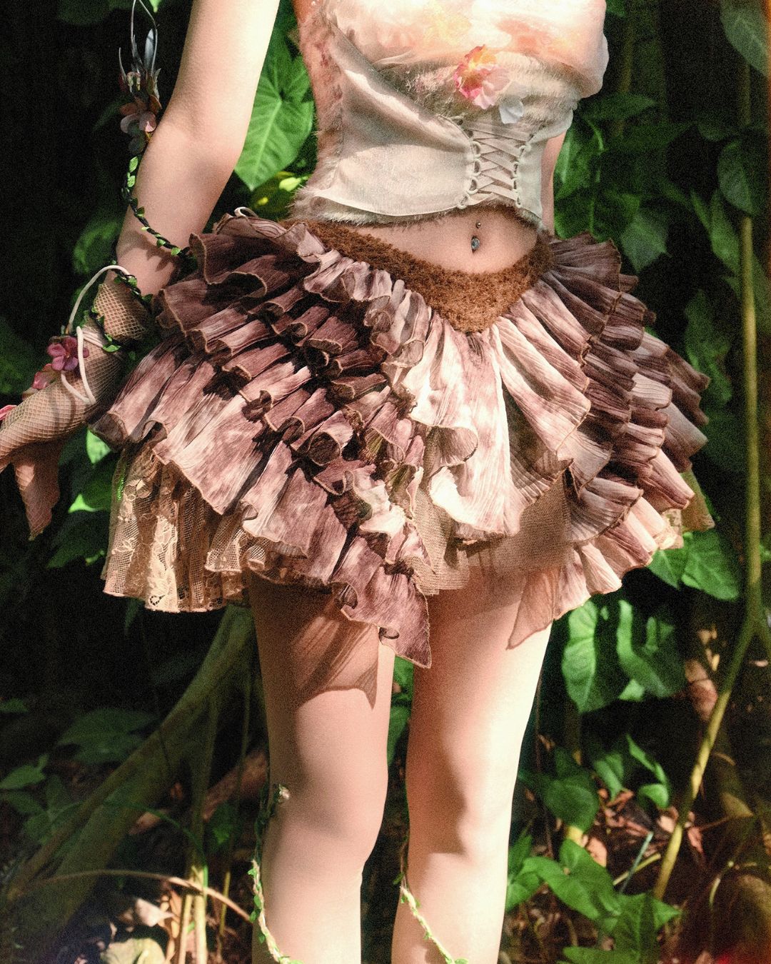 Pleated Tulle Mini Skirt　BT023