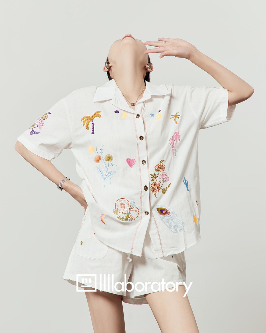 トップス IRATE NYHC Open Collar Embroidered Shirt TP059 – EKATE sanctum