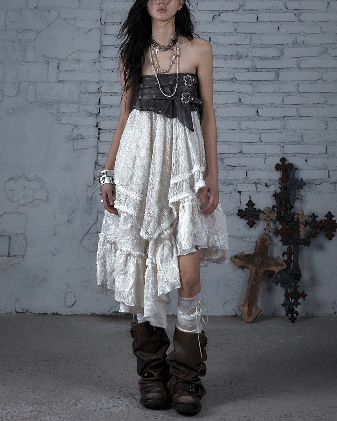 2-way Bare Top Asymmetrical Skirt　BT029