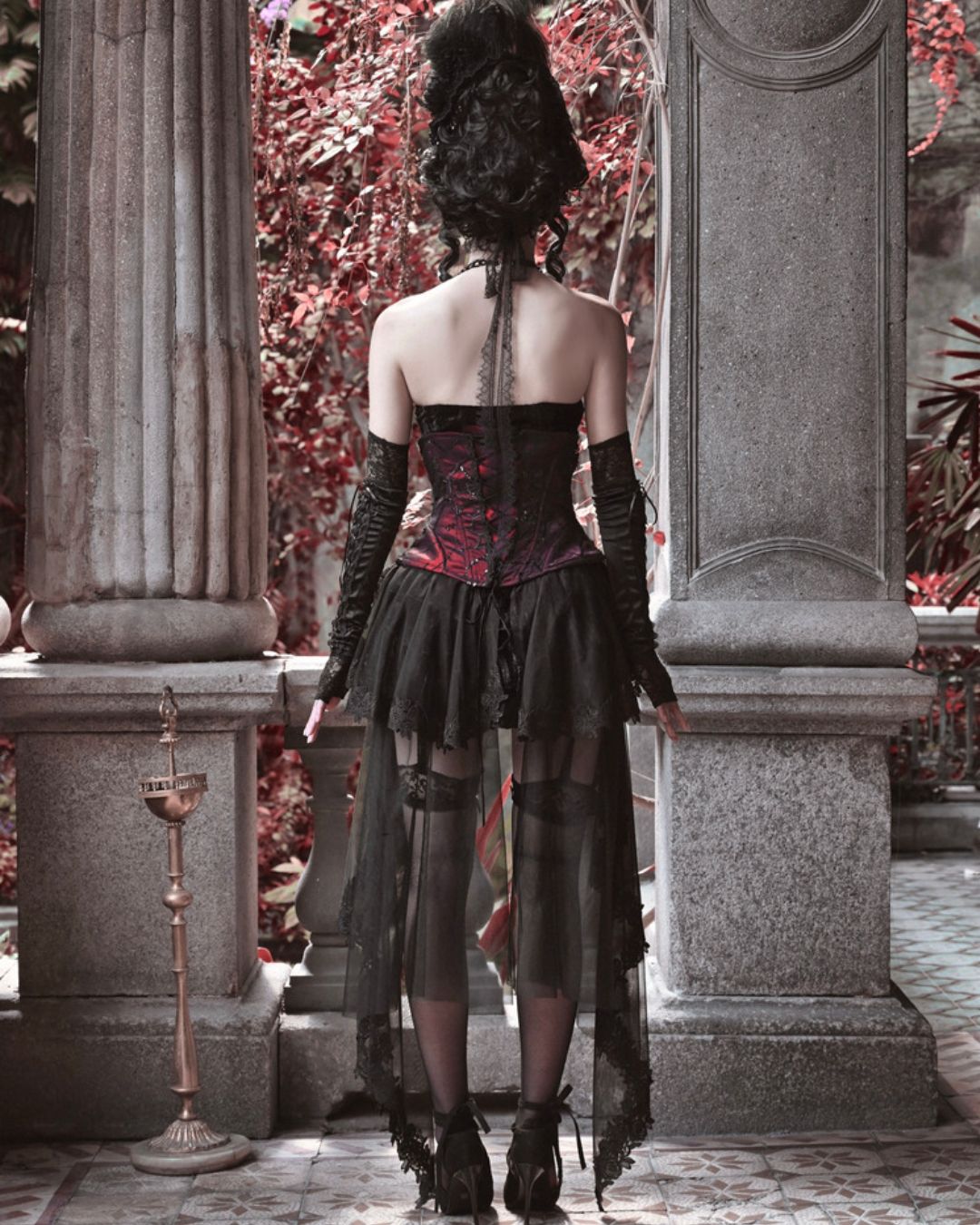 Gothic Velvet Corset ＆ Decoration Camisole & Lace Velvet Skirt　DR009