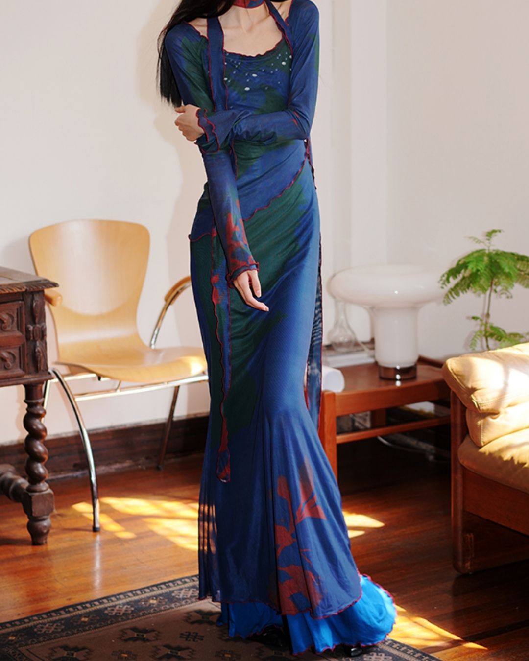 Chinese Mermaid 2-way Long Dress　DR017