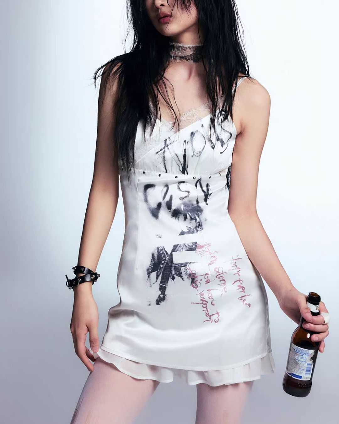 Graphic Print Satin Camisole　TP048