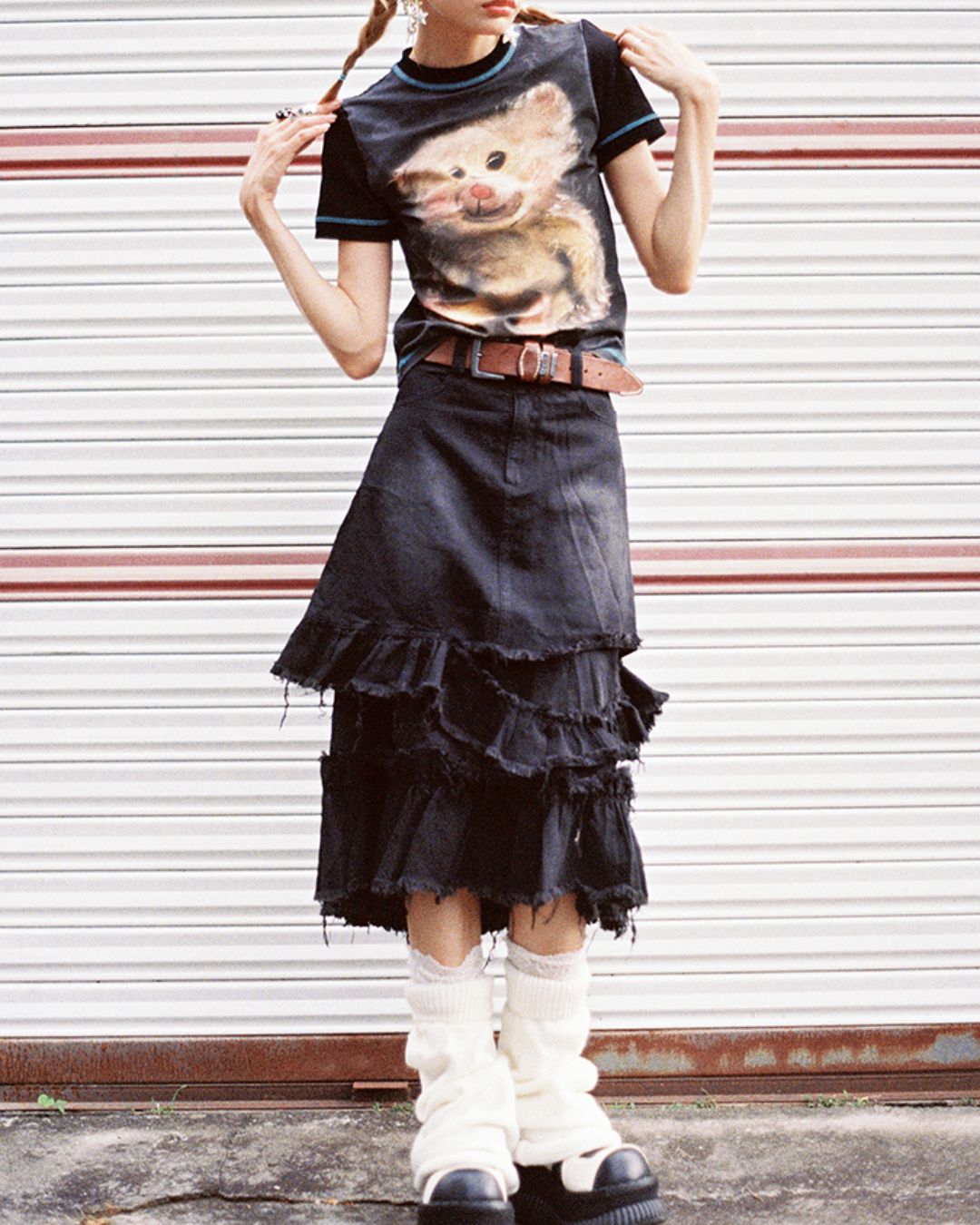 Bear Print Short Sleeve T-shirt　TP033