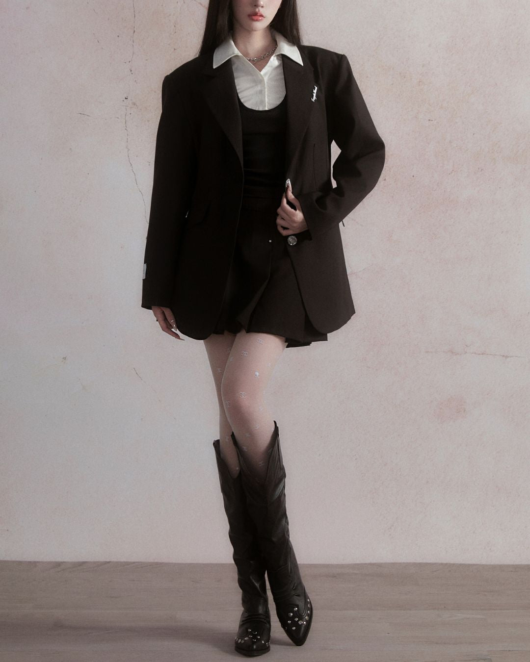 Shirt Layered Cropped Top　TP025