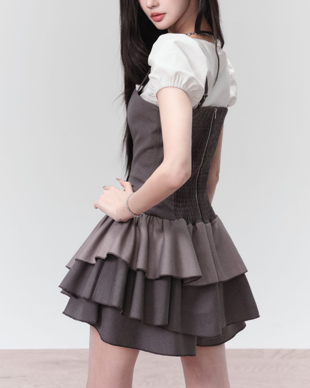 Tiered Frill Mini Dress　DR020