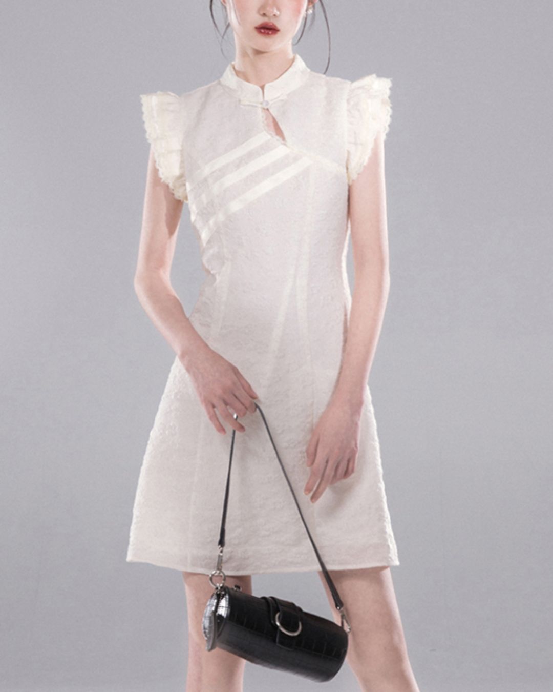 French Sleeve Floral Chinese Dress　DR040