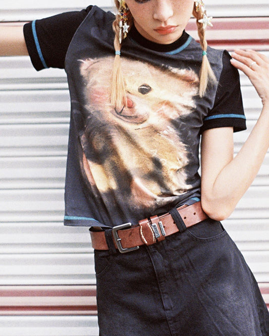 Bear Print Short Sleeve T-shirt　TP033